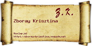 Zboray Krisztina névjegykártya