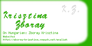 krisztina zboray business card